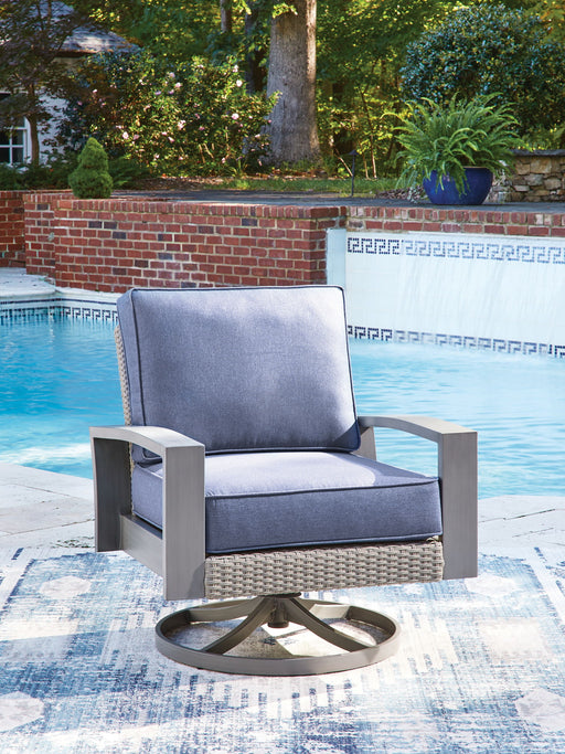 Half Moon Beach - Swivel Lounge With Cushion - Blue / Gray - Tallahassee Discount Furniture (FL)