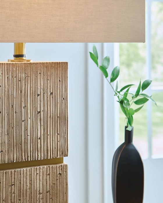 Laddner - Poly Table Lamp - Beige - Tallahassee Discount Furniture (FL)