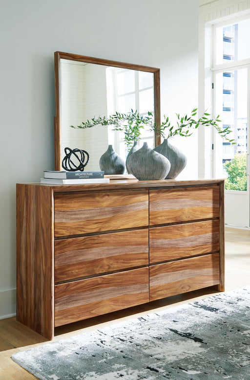 Dressonni - Brown - Dresser And Mirror - Tallahassee Discount Furniture (FL)