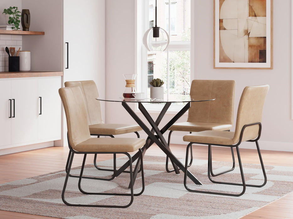 Pharwynn - 5 Pc. - Dining Room Table, 4 Side Chair - Black - Tallahassee Discount Furniture (FL)