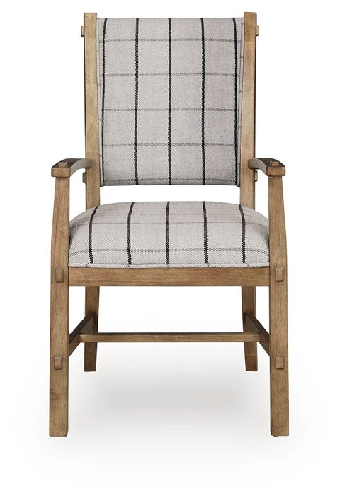Ridgester - Dining Upholstered Arm Chair (Set of 2) - Light Brown - Tallahassee Discount Furniture (FL)