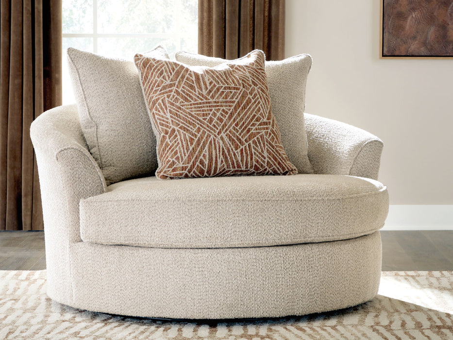 Steelwater Retreat - Oversized Swivel Accent Chair - Latte - Tallahassee Discount Furniture (FL)