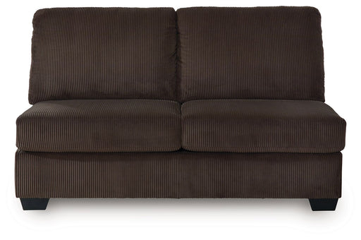 Kimlee - Chocolate - Armless Loveseat - Tallahassee Discount Furniture (FL)