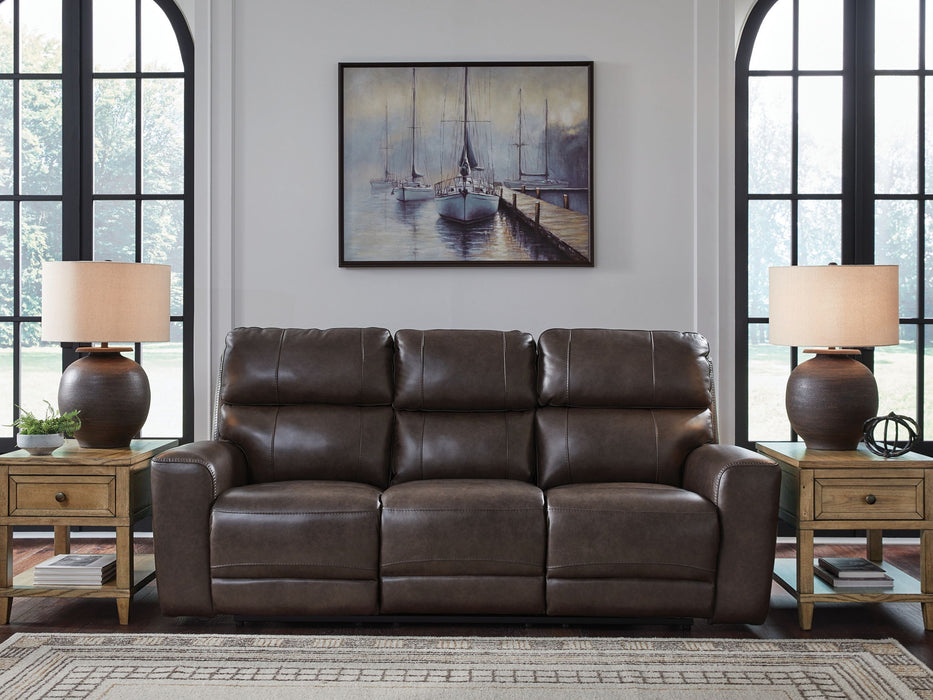 Crossplex - Smoke - Power Recline Sofa With Adjustable Headrest - Tallahassee Discount Furniture (FL)