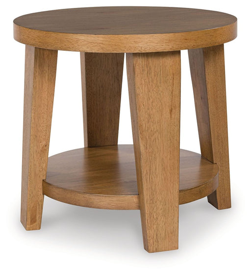 Kristiland - Light Brown - Round End Table - Tallahassee Discount Furniture (FL)