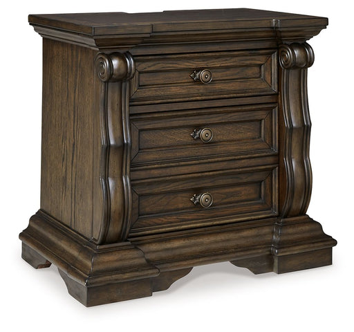 Maylee - Dark Brown - Three Drawer Night Stand - Tallahassee Discount Furniture (FL)
