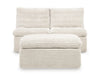 Fannin - 2 Armless Chairs With Ottoman (Set of 3) - Ivory - Tallahassee Discount Furniture (FL)