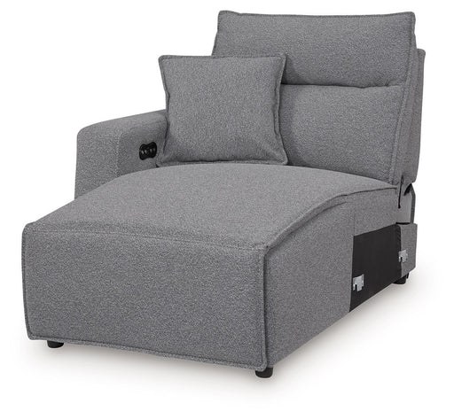 Modmax II - LAF Press Back Power Chaise - Salt And Pepper - Tallahassee Discount Furniture (FL)