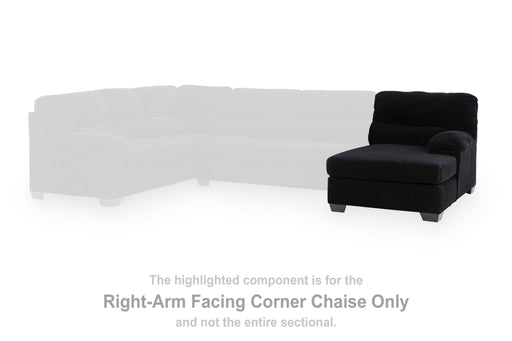 SimpleJoy - RAF Corner Chaise - Onyx - Tallahassee Discount Furniture (FL)