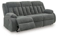 Observation - Reclining Power Sofa With Drop Down Table - Steel - Tallahassee Discount Furniture (FL)
