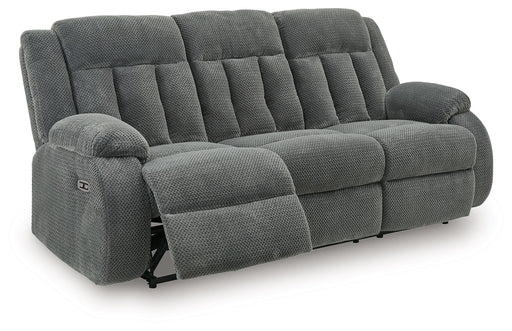 Observation - Reclining Power Sofa With Drop Down Table - Steel - Tallahassee Discount Furniture (FL)