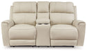 Dahlmoore - Almond - Dbl Power Reclining Loveseat With Console - Tallahassee Discount Furniture (FL)