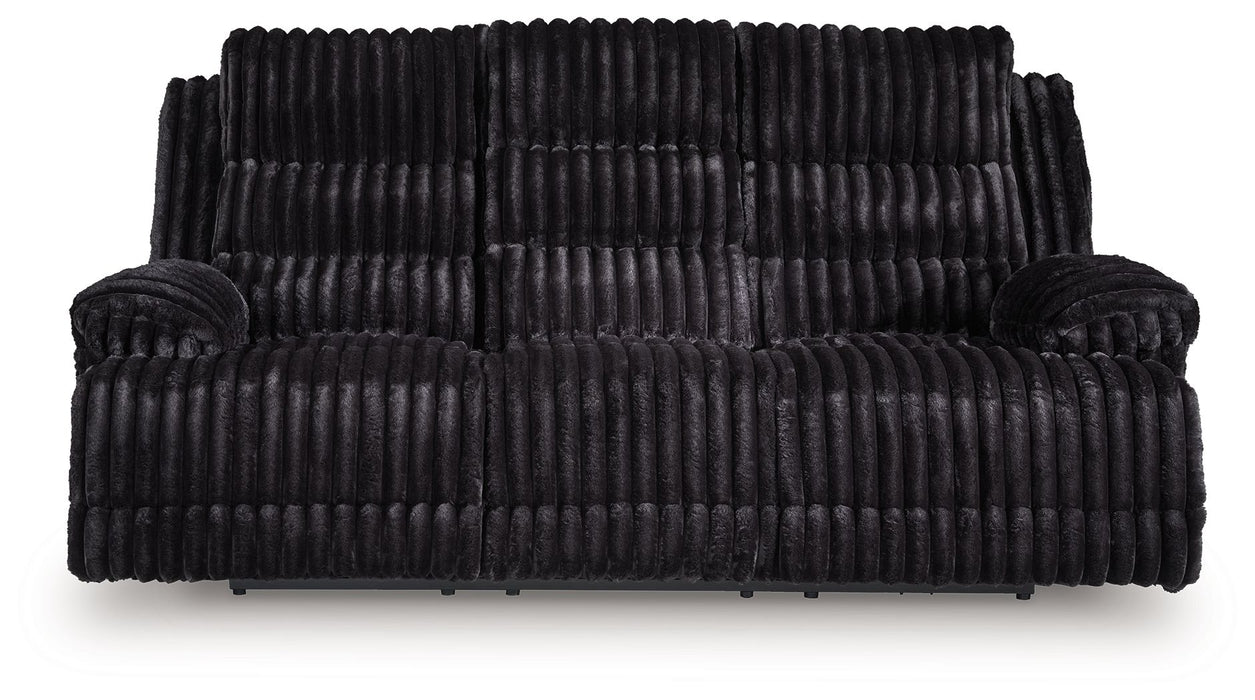 Rhine Falls - Onyx - Reclining Power Sofa With Drop Down Table - Tallahassee Discount Furniture (FL)