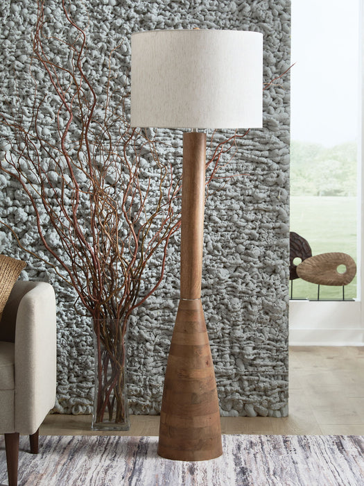 Ailsa - Natural Brown - Wood Floor Lamp - Tallahassee Discount Furniture (FL)