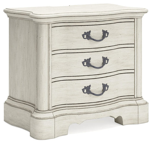 Arlendyne - Antique White - Three Drawer Night Stand - Tallahassee Discount Furniture (FL)