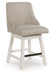 Robbinsdale - Antique White - Upholstered Swivel Curved Back Barstool (Set of 2) - Tallahassee Discount Furniture (FL)