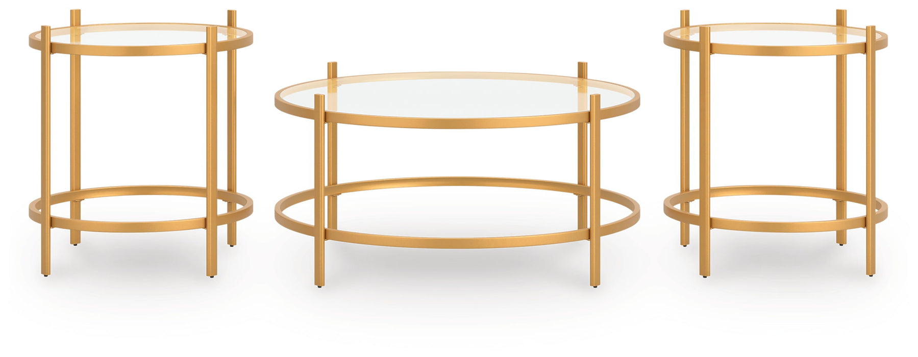 Pearlox - Gold - Occasional Table Set (Set of 3) - Tallahassee Discount Furniture (FL)