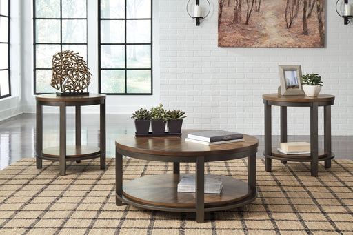 Roybeck - Occasional Table Set (Set of 3) - Light Brown / Bronze - Tallahassee Discount Furniture (FL)
