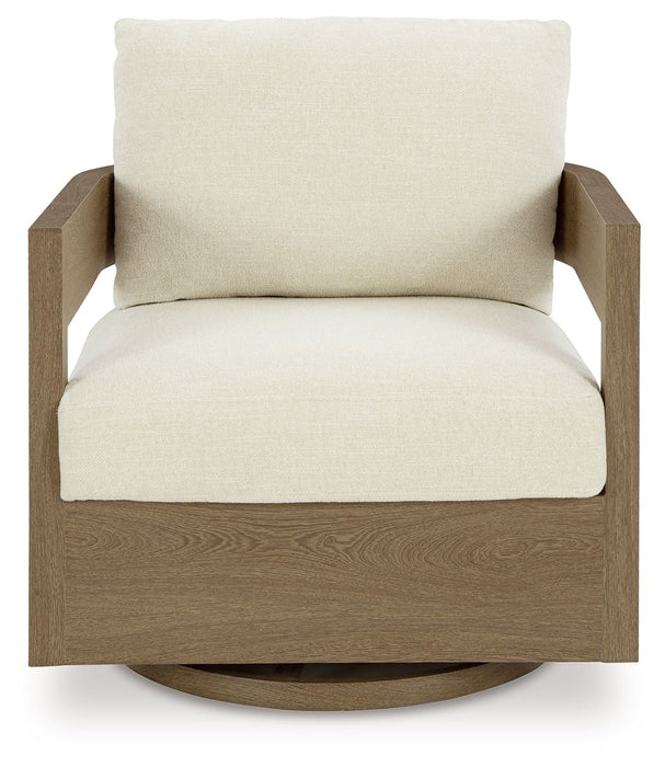 Serene Bay - Dark Brown / White - Swivel Glider Chair With Cushion - Tallahassee Discount Furniture (FL)
