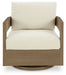 Serene Bay - Dark Brown / White - Swivel Glider Chair With Cushion - Tallahassee Discount Furniture (FL)