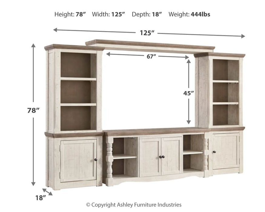 Havalance - 4 Pc. - Entertainment Center - 67" TV Stand - Brown / Beige - Tallahassee Discount Furniture (FL)