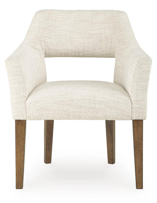 Marxmore - Dining Upholstered Arm Chair (Set of 2) - Beige / Brown - Tallahassee Discount Furniture (FL)