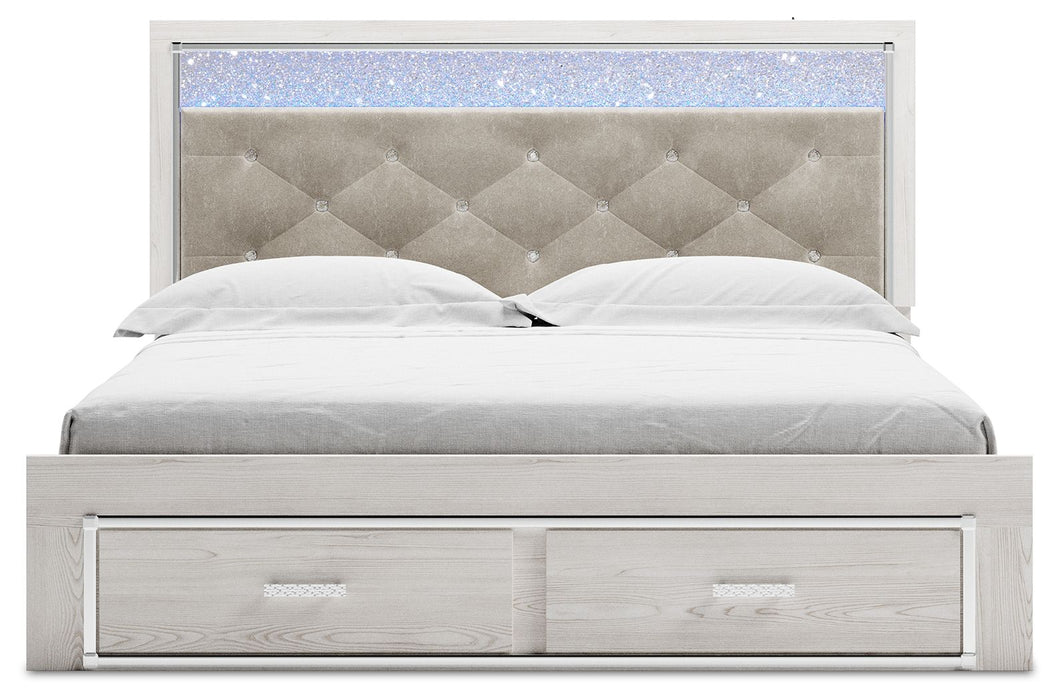 Altyra - White - King Upholstered Storage Bed - Tallahassee Discount Furniture (FL)