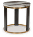 Jazmore - Brown / Brass Finish - Round End Table - Tallahassee Discount Furniture (FL)