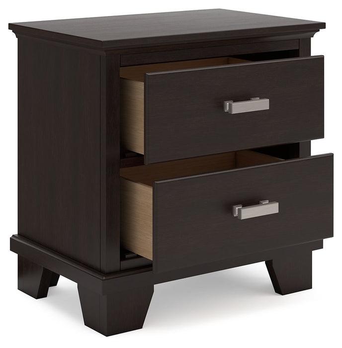 Covetown - Dark Brown - Two Drawer Night Stand - Tallahassee Discount Furniture (FL)