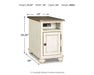 Realyn - Chair Side End Table - AC / USB - White / Brown - Tallahassee Discount Furniture (FL)