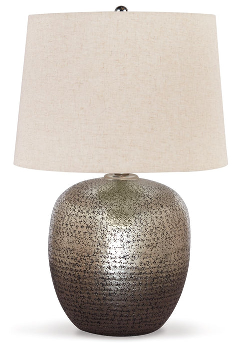 Magalie - Metal Table Lamp  - Antique Silver Finish - Tallahassee Discount Furniture (FL)