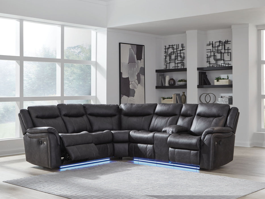 Sultan Meadow - Carbon - 2-Piece Reclining Sectional - Tallahassee Discount Furniture (FL)