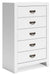 Binterglen - White - Five Drawer Chest - Tallahassee Discount Furniture (FL)