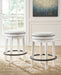 Valebeck - 5 Pc. - Counter Table With Wine Rack, 4 Swivel Stools - White / Brown - Tallahassee Discount Furniture (FL)
