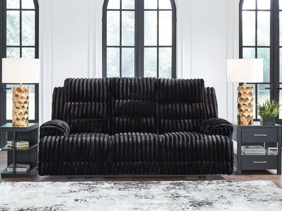 Rhine Falls - Onyx - Reclining Power Sofa With Drop Down Table - Tallahassee Discount Furniture (FL)