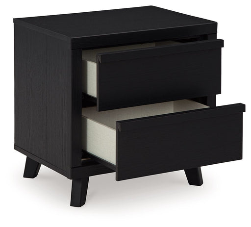 Danziar - Black - Two Drawer Night Stand - Tallahassee Discount Furniture (FL)