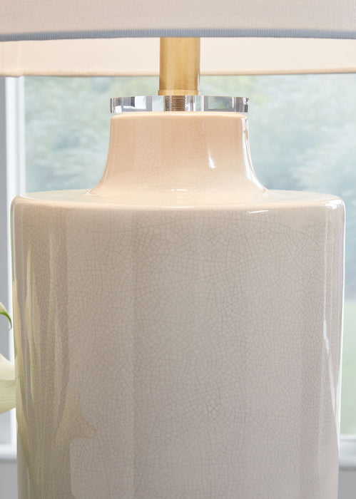Cylener - Off White - Ceramic Table Lamp - Tallahassee Discount Furniture (FL)