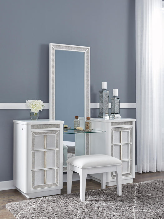 Chalanna - Vanity With Mirror - White - Tallahassee Discount Furniture (FL)