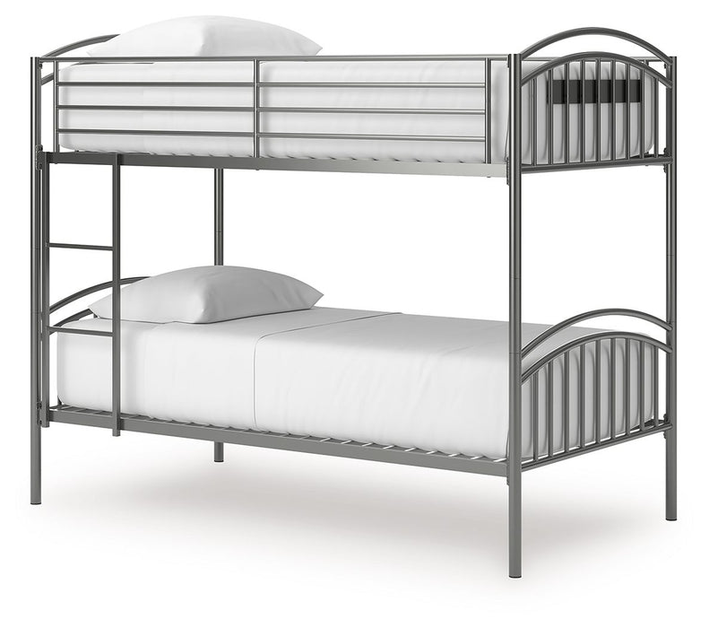 Lanceburg - Twin/Twin Bunk Bed With Ladder - Gray - Tallahassee Discount Furniture (FL)
