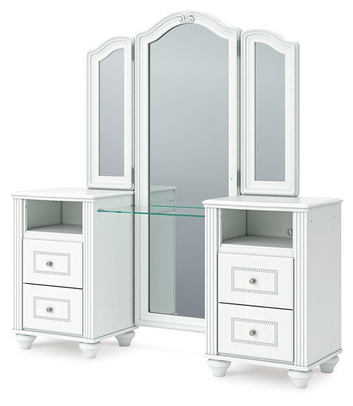 Kozlani - Vanity With Mirror - White - Tallahassee Discount Furniture (FL)