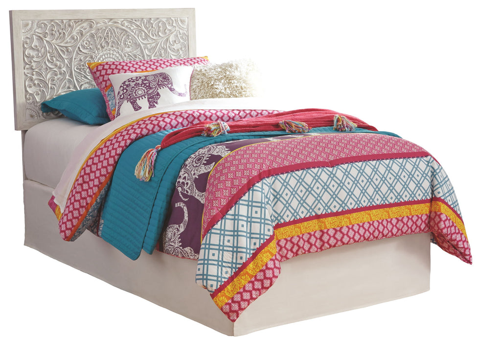 Paxberry - Whitewash - Twin Panel Headboard with Bolt on Bed Frame - Tallahassee Discount Furniture (FL)