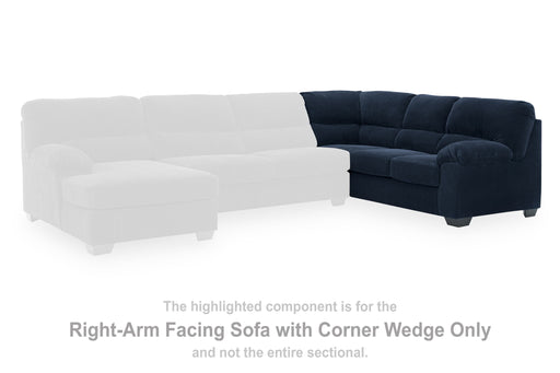 SimpleJoy - RAF Sofa With Corner Wedge - Navy - Tallahassee Discount Furniture (FL)