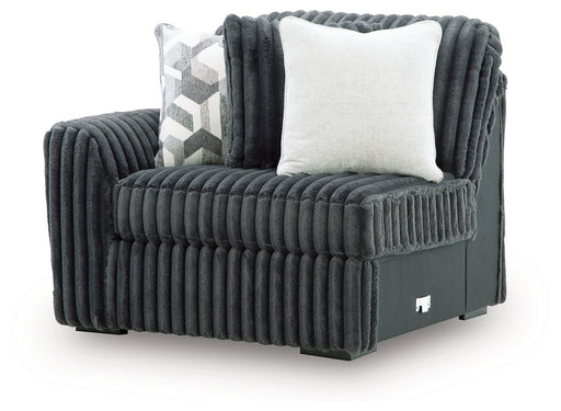 Midnight-Madness - LAF Corner Chair - Gunmetal - Tallahassee Discount Furniture (FL)