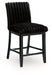 Mervannie - Upholstered Barstool (Set of 2) - Black - Tallahassee Discount Furniture (FL)