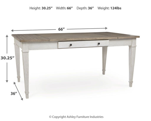 Skempton - RECT DRM Table w/Storage - White - Tallahassee Discount Furniture (FL)