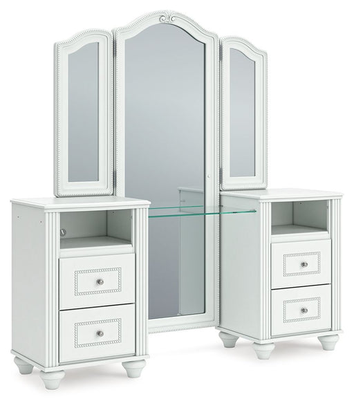 Kozlani - Vanity With Mirror - White - Tallahassee Discount Furniture (FL)