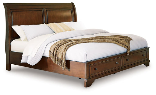 Trellington - Queen Sleigh Storage Bed - Brown - Tallahassee Discount Furniture (FL)