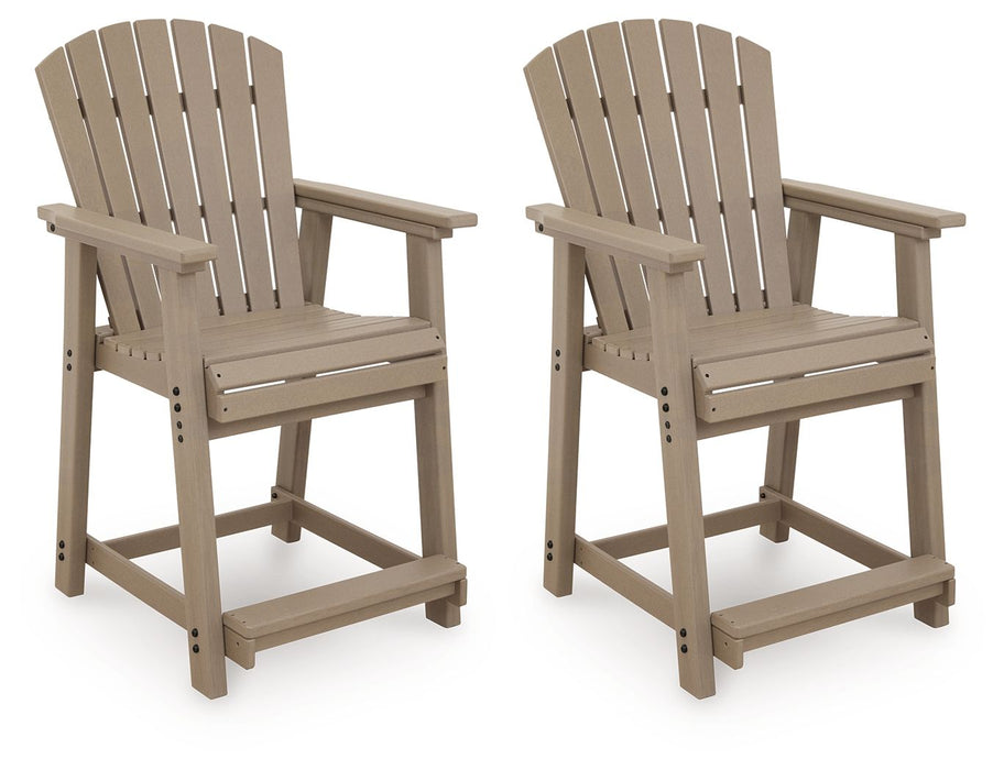 Seacliff Beach - Barstool (Set of 2) - Medium Brown - Tallahassee Discount Furniture (FL)