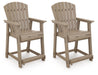 Seacliff Beach - Barstool (Set of 2) - Medium Brown - Tallahassee Discount Furniture (FL)