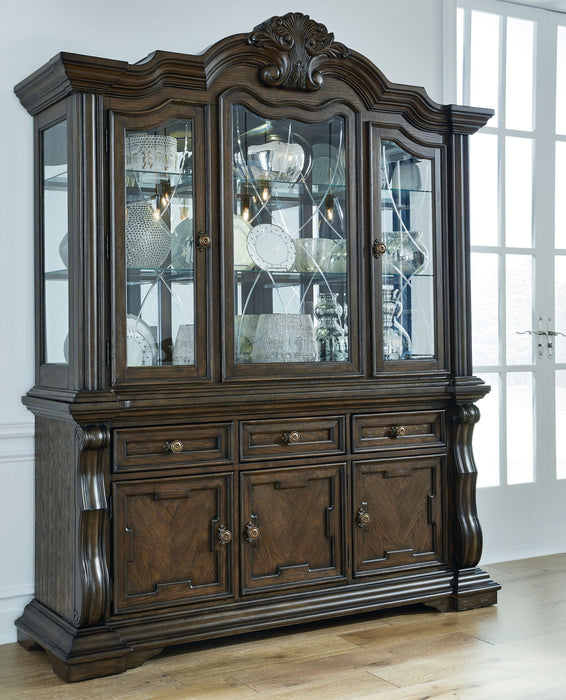 Maylee - Dark Brown - Dining Buffet And Hutch - Tallahassee Discount Furniture (FL)